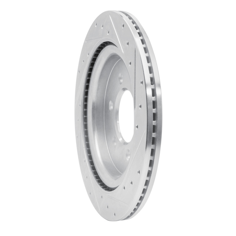 Ford F-150 Brake Rotor (1) - Rear Left - R1 Concepts - Drilled & Slotted - Silver - `21-`25